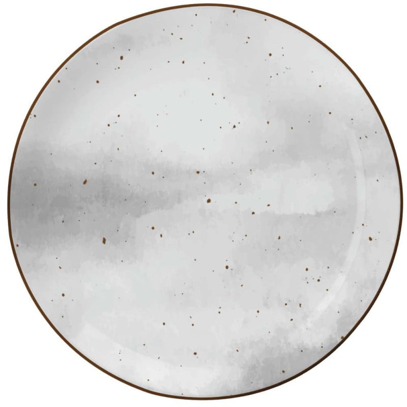 Serwis obiadowy porcelanowy MG Home Antico 18 elementów zestaw talerzy dla 6 osób szary nakrapiany