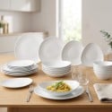 Zestaw obiadowy Prometeus 24 elementy białe talerze salaterki dla 6 osób 1202