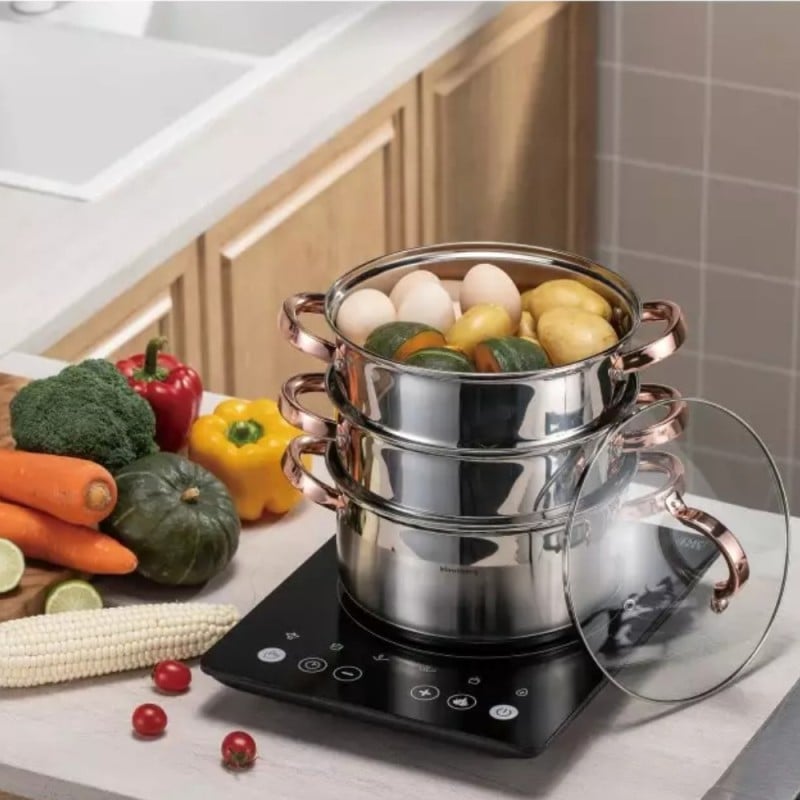 Garnek do gotowania na parze 4 el o pojemności 2,5L indukcja gaz Klausberg