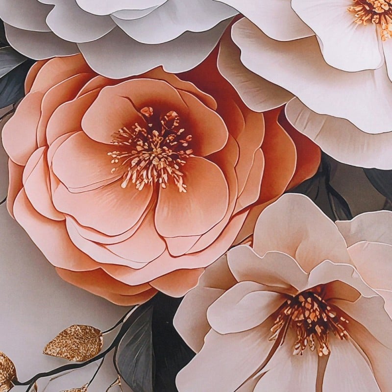 Pościel 140x200 bawełna satynowa wzór 5D dwustronna GierekHoff gruba 2 części GH 3120 pudrowe kwiaty