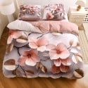 Pościel 140x200 bawełna satynowa wzór 5D dwustronna GierekHoff gruba 2 części GH 3123 Pudrowy Ogród