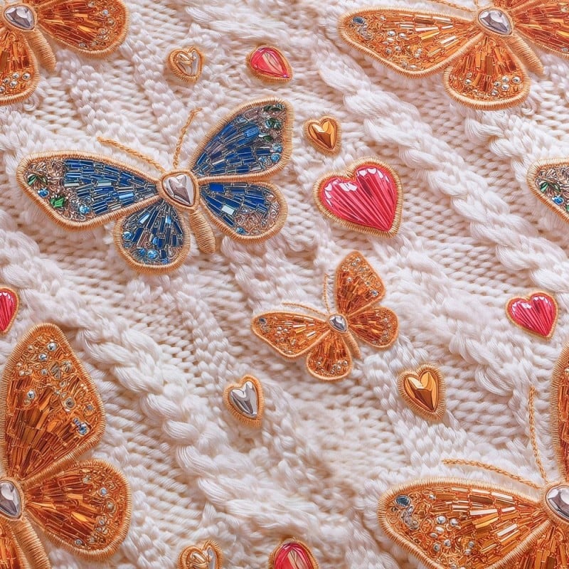 Pościel 200x220 bawełna satynowa wzór 5D dwustronna GierekHoff gruba 3 części GH 3125 Bursztynowe motyle