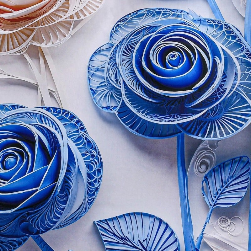 Pościel 160x200 bawełna satynowa wzór 5D dwustronna GierekHoff gruba 3 części GH 3130 Błękitny Quilling