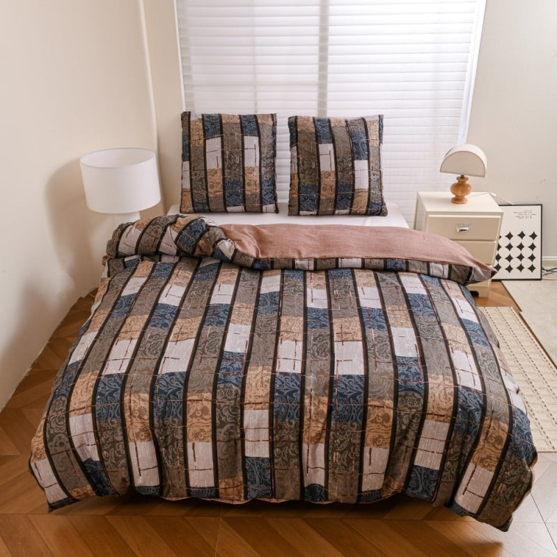 Pościel 140x200 bawełna satynowa dwustronna GierekHoff gruba 2 części GH 3131 Lniany Zakątek