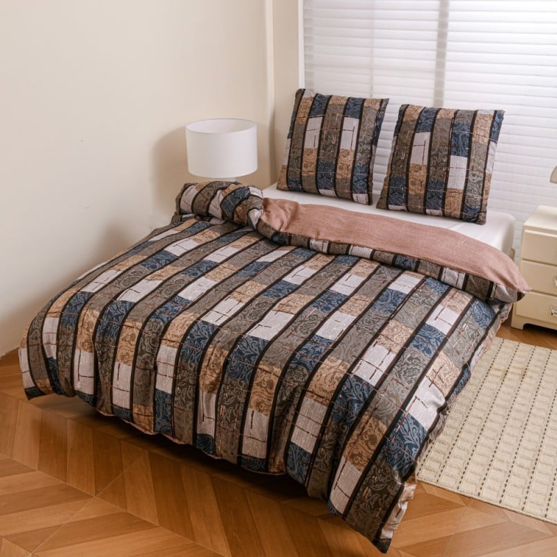 Pościel 160x200 bawełna satynowa dwustronna GierekHoff gruba 3 części GH 3131 Lniany Zakątek