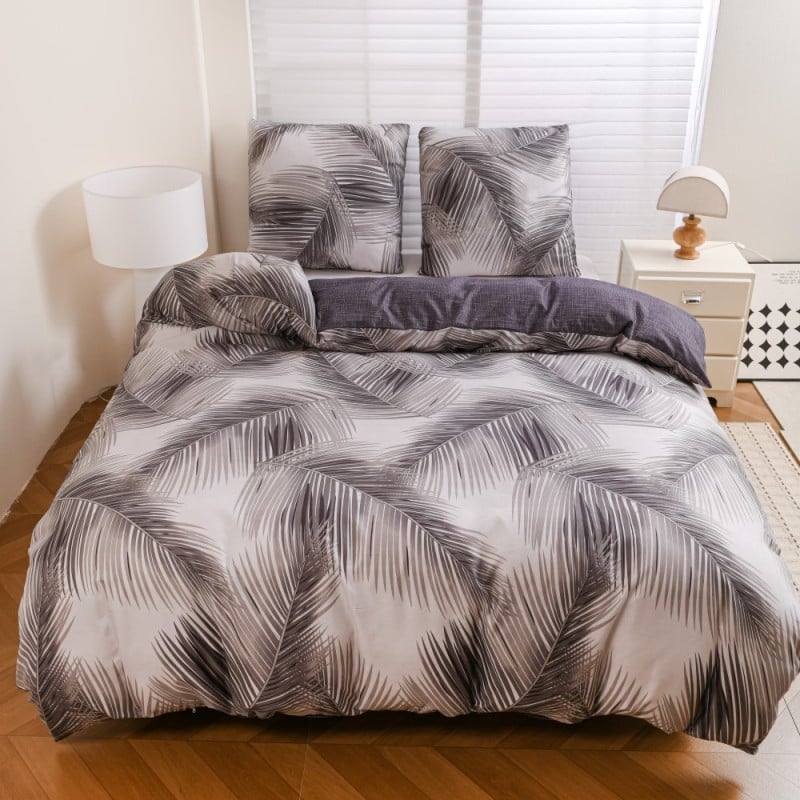 Pościel 160x200 bawełna satynowa dwustronna GierekHoff gruba 3 części GH 3133 Księżycowa Paproć