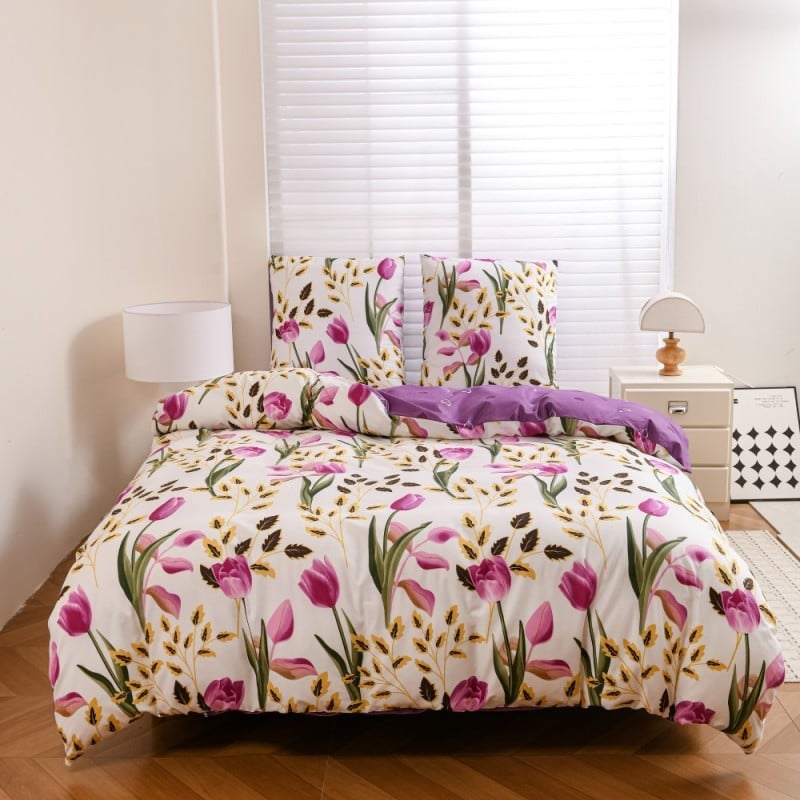 Pościel 160x200 bawełna satynowa dwustronna GierekHoff gruba 3 części GH 3136 Wiosenna Energia