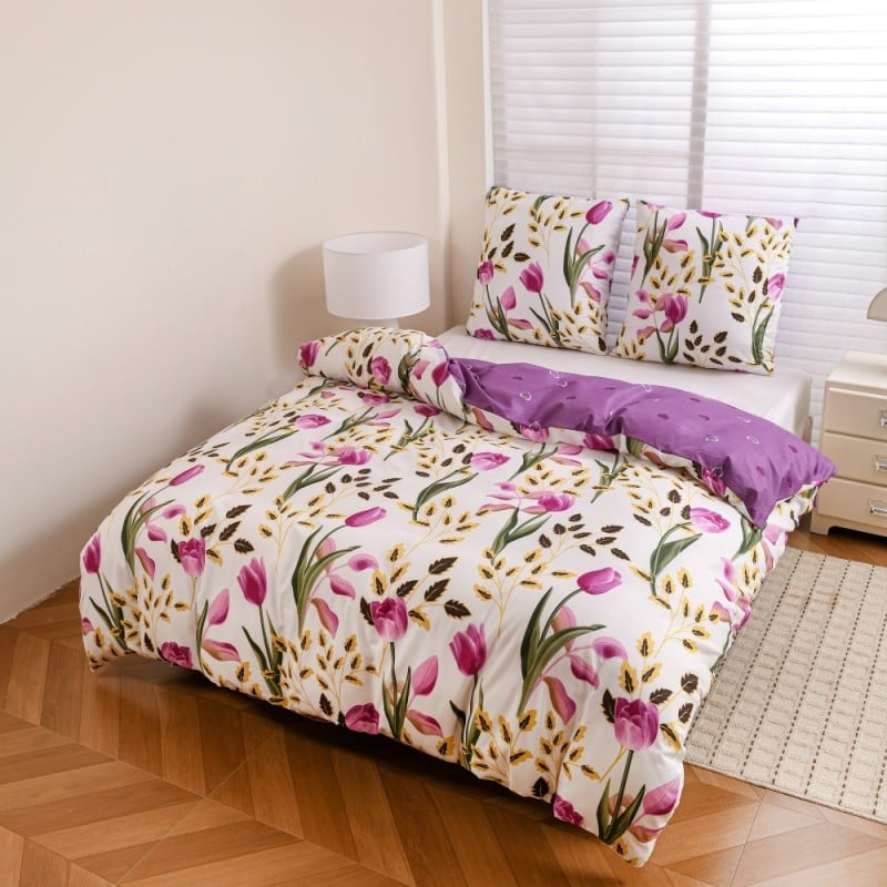 Pościel 160x200 bawełna satynowa dwustronna GierekHoff gruba 3 części GH 3136 Wiosenna Energia