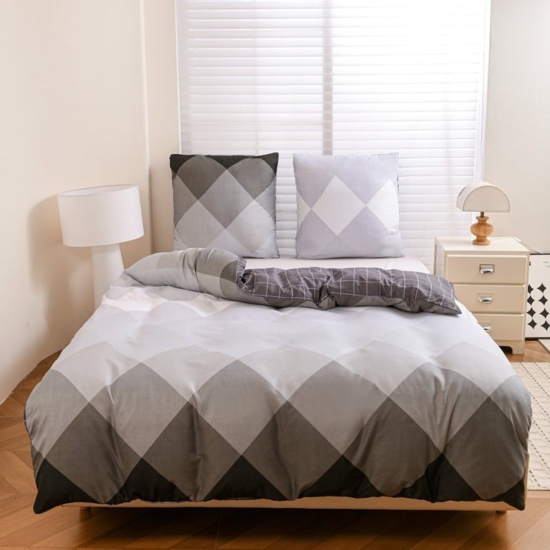 Pościel 160x200 bawełna satynowa dwustronna GierekHoff gruba 3 części GH 3139 Skandynawski Szyk