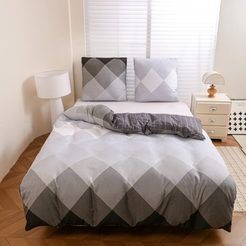 Pościel 200x220 bawełna satynowa dwustronna GierekHoff gruba 3 części GH 3139 Skandynawski Szyk