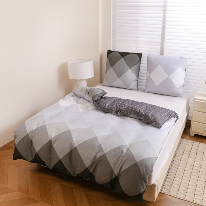 Pościel 200x220 bawełna satynowa dwustronna GierekHoff gruba 3 części GH 3139 Skandynawski Szyk