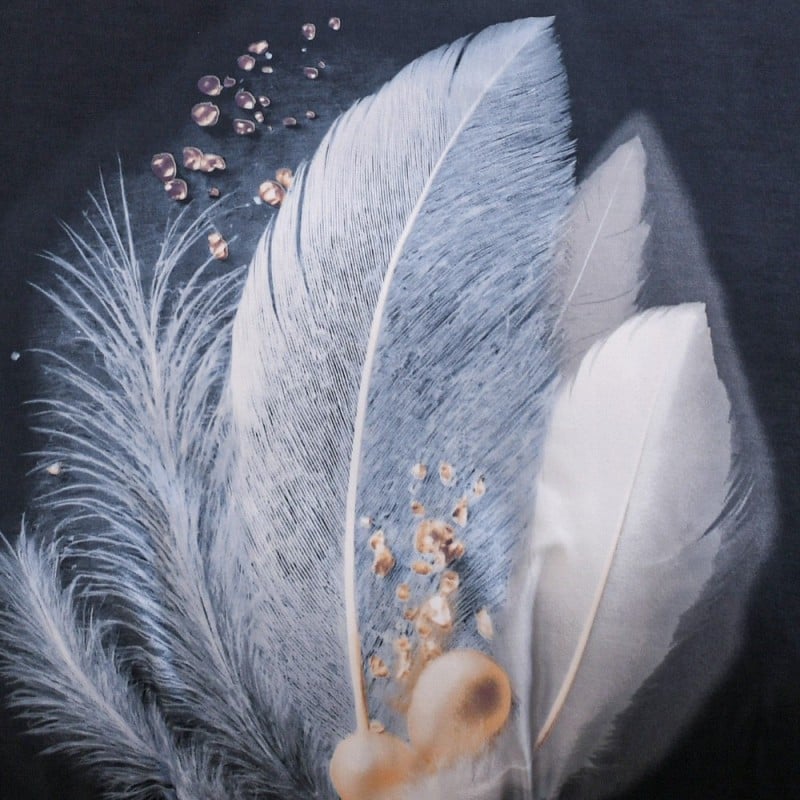 Pościel 140x200 bawełna satynowa dwustronna GierekHoff gruba 2 części GH 3140 Navy Feather