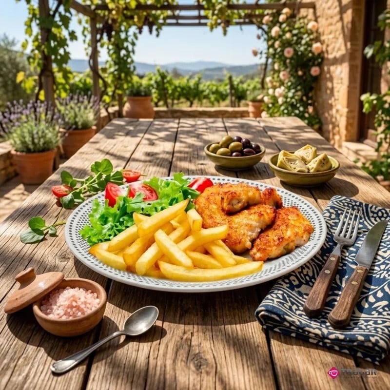 Serwis obiadowy porcelana 19 elementów Bella Fiore białe talerze miska dla 6 osób wzór kropki