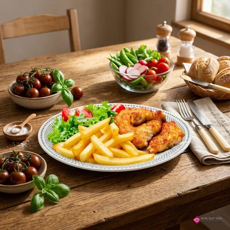 Serwis obiadowy porcelana 24 elementy Bella Fiore białe talerze miski dla 6 osób wzór kropki