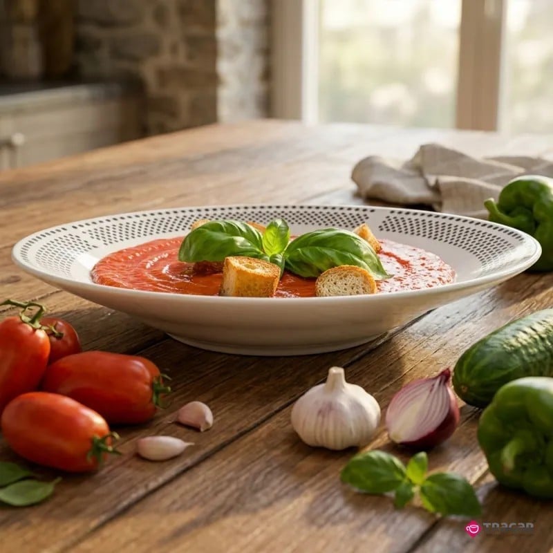 Serwis obiadowy porcelana 24 elementy Bella Fiore białe talerze miski dla 6 osób wzór kropki