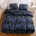 Pościel 160x200 bawełna satynowa dwustronna GierekHoff gruba 3 części GH 3144 Błękitna Otchłań