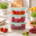 Pojemniki szklane okrągłe lunchbox GierekHoff Corio GH 1101 zestaw 3 sztuki żaroodporne hermetyczne  1200/950/400 ml