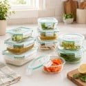 Pojemniki szklane zestaw 9 sztuk lunchbox GierekHoff Corio do przechowywania żaroodporne hermetyczne GH 1110