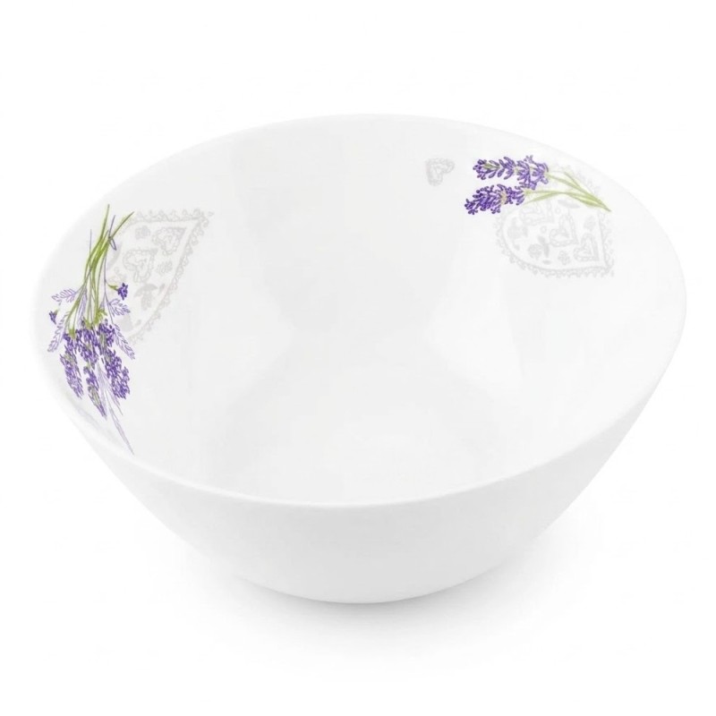 Salaterka 23 cm Esmene Lavander duża biała z motywem lawendy