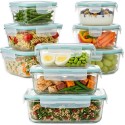Pojemniki szklane zestaw 9 sztuk lunchbox GierekHoff Corio do przechowywania żaroodporne hermetyczne GH 1110