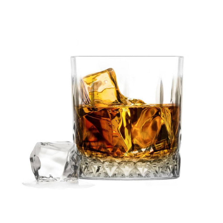 Zestaw do whisky karafka szklana 850 ml i 6 grubych szklanek 280 ml GierekHoff Royal Diamond