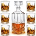 Zestaw do whisky karafka szklana 850 ml i 6 grubych szklanek 280 ml GierekHoff Royal Diamond