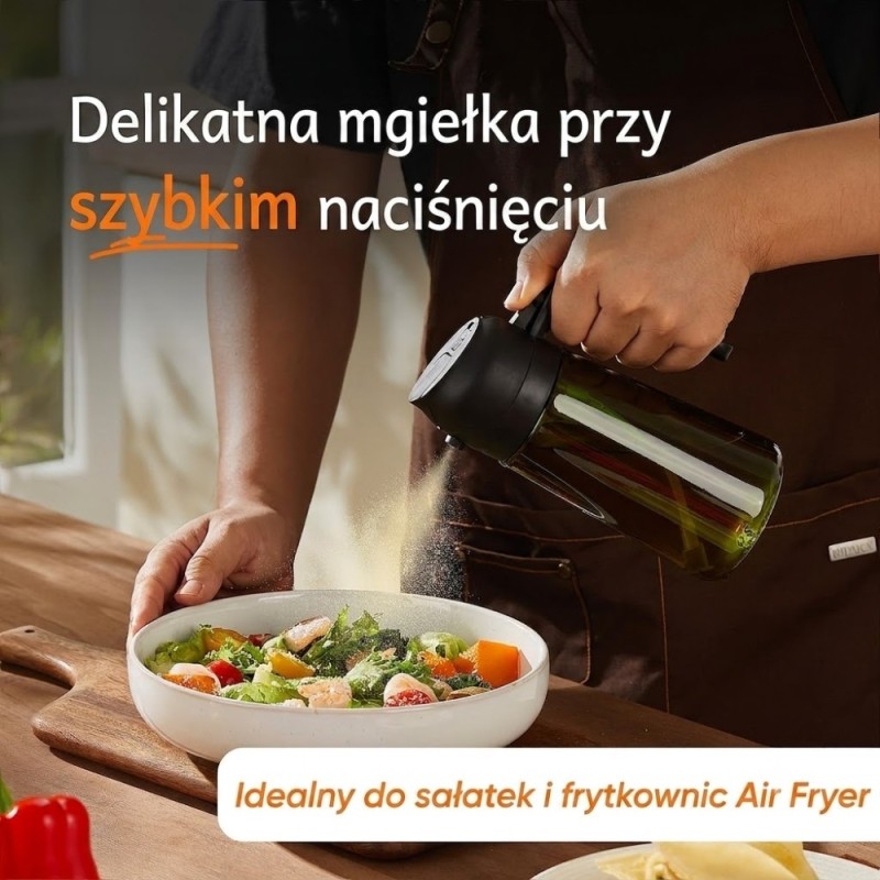 Spryskiwacz szklany dozownik do oliwy oleju GierekHoff Olive zielony atomizer spray 450 ml szklana butelka
