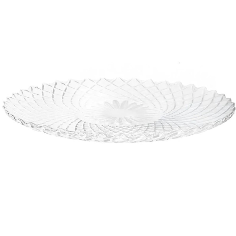 Patera 25 cm talerz szklany duży GierekHoff Solari na ciasto deser