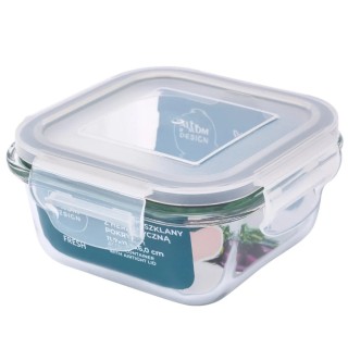 Szklany pojemnik 300 ml na żywność jedzenie Altom Design Fresh pudełko z pokrywką lunchbox kwadratowy hermetyczny
