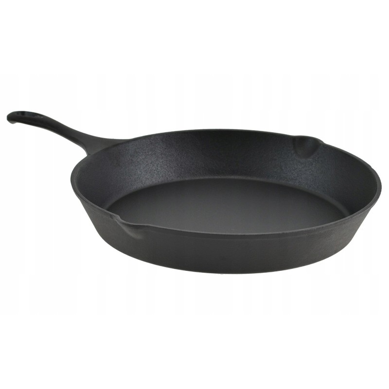 Zestaw 3 patelnie żeliwne 20/25/30 cm GierekHoff Żeliwna Tradycja ciężkie głębokie indukcja gaz ognisko grill GH 8002