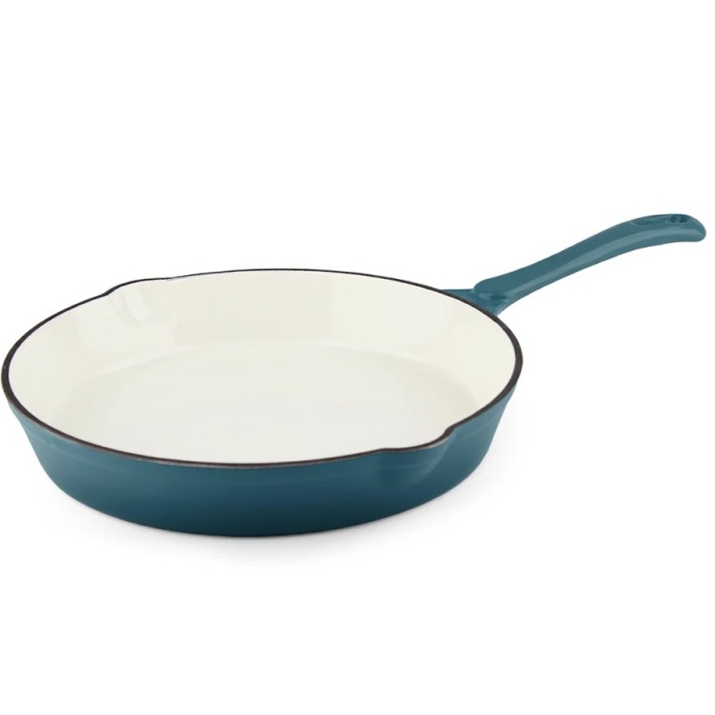 Zestaw garnków 20/22/24 cm i patelnia 25 cm żeliwne emaliowane GierekHoff Żeliwna Tradycja ciężkie niebieskie GH 6025
