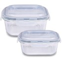 Zestaw pojemników 800/300 ml na żywność jedzenie pudełka z pokrywką lunchbox kwadratowe hermetyczne Cucinia MG Home