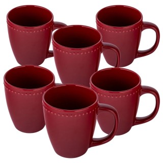 Kubki ceramiczne do kawy i herbaty 500 ml baryłka Altom Design Merlot zestaw 6 szt