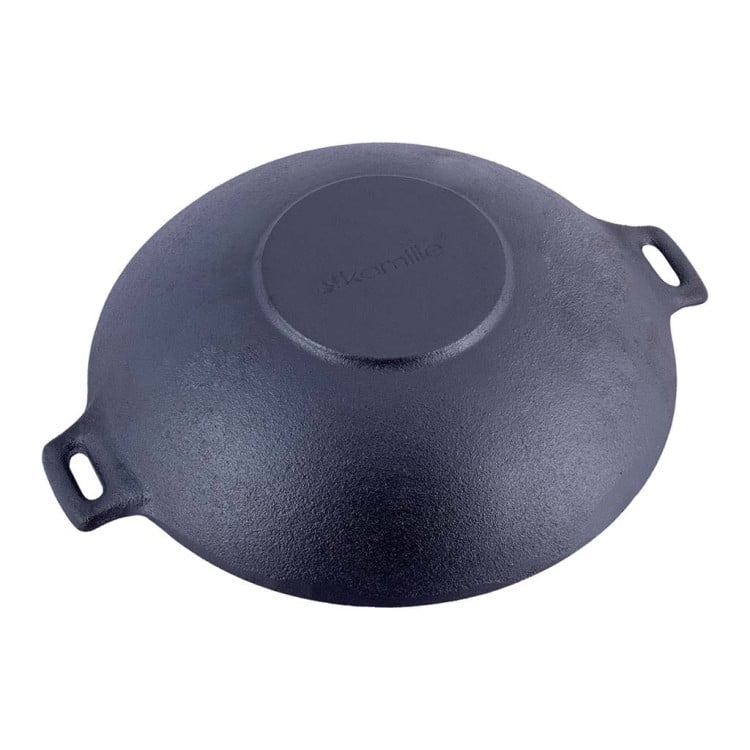 Wok żeliwny z pokrywką Kamille KM 4814V na indukcję 30 cm Big Wok żeliwny z pokrywką Kamille KM 4814V na indukcję 30 cm Big