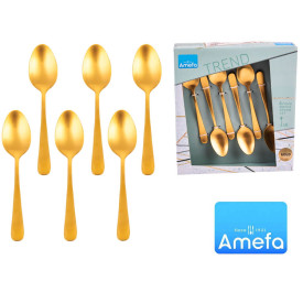 Zestaw łyżeczek deserowych Amefa 1410 Trend 6 sztuk komplet dla 6 osób złoto